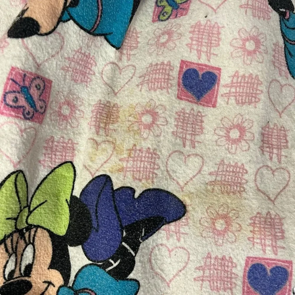 Vintage Disney Minnie Mouse Blanket Approx 79” x 90” READ‎ Pink White Nursery